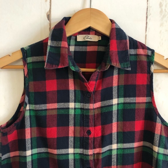 Elodie Sleeveless Plaid Flannel Tunic - Picture 3 of 6